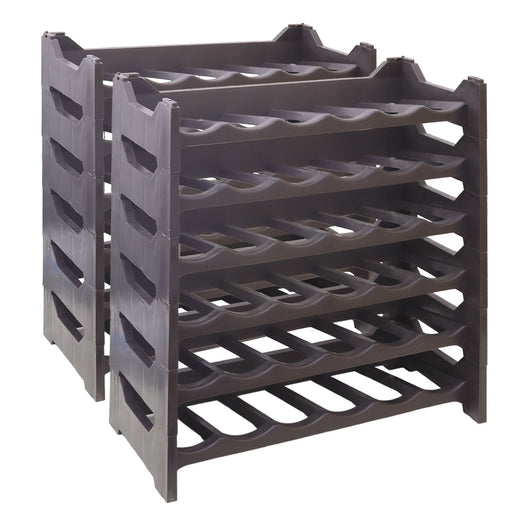 CANTINETTA PORTABOTTIGLIE IN PLASTICA MODULARE 72 BOTTIGLIE MARRONE