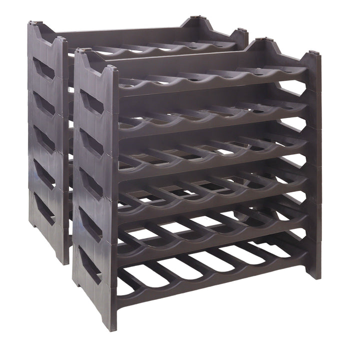 CANTINETTA PORTABOTTIGLIE IN PLASTICA MODULARE 72 BOTTIGLIE MARRONE