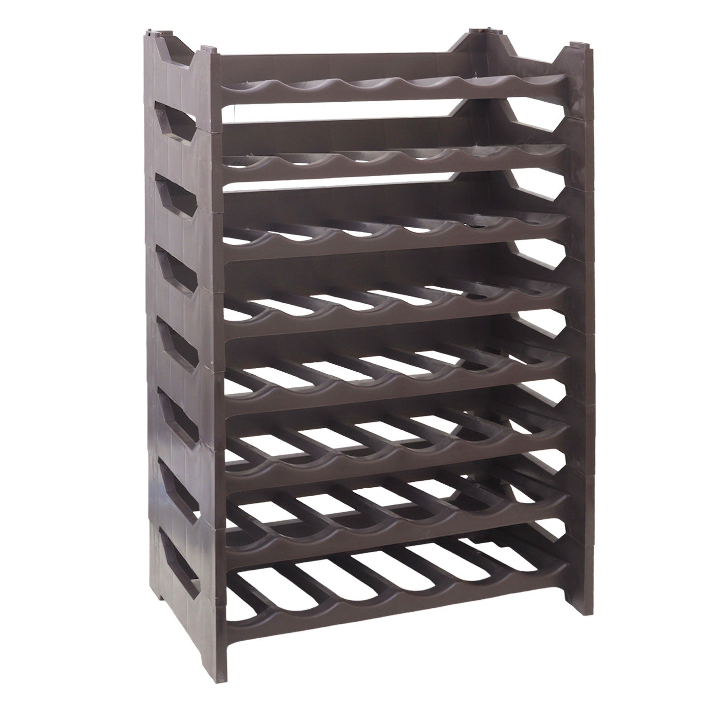 CANTINETTA PORTABOTTIGLIE IN PLASTICA MODULARE 48 BOTTIGLIE MARRONE