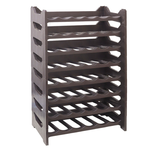 CANTINETTA PORTABOTTIGLIE IN PLASTICA MODULARE 48 BOTTIGLIE MARRONE