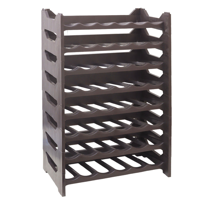 CANTINETTA PORTABOTTIGLIE IN PLASTICA MODULARE 48 BOTTIGLIE MARRONE