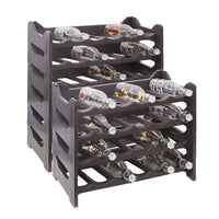 CANTINETTA PORTABOTTIGLIE IN PLASTICA MODULARE 60 BOTTIGLIE MARRONE