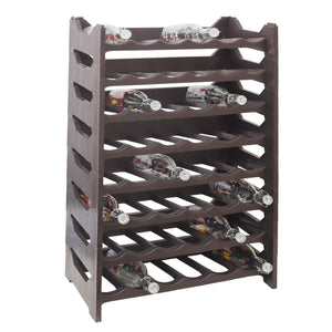 CANTINETTA PORTABOTTIGLIE IN PLASTICA MODULARE 48 BOTTIGLIE MARRONE