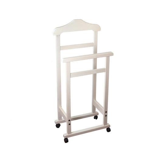 INDOSSATORE APPENDIABITI DA CAMERA PRATIC LEGNO DI FAGGIO BIANCO 44 X 25 X 98 H