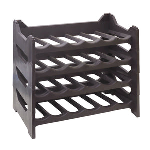 CANTINETTA PORTABOTTIGLIE IN PLASTICA MODULARE 24 BOTTIGLIE MARRONE