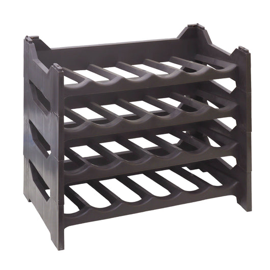 CANTINETTA PORTABOTTIGLIE IN PLASTICA MODULARE 24 BOTTIGLIE MARRONE