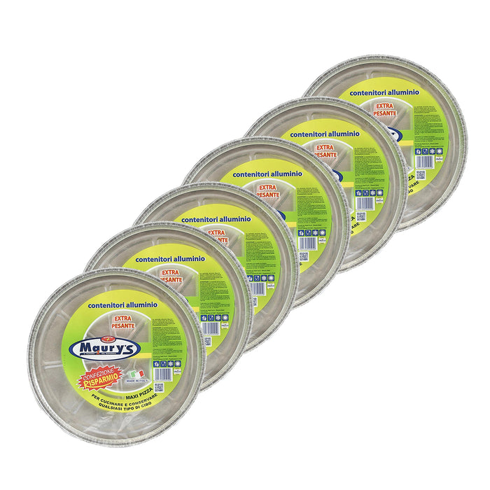 MAURY'S SET DA 6 CONTENITORI PER PIZZA IN ALLUMINIO DA 5 PORZIONI