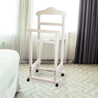 INDOSSATORE APPENDIABITI DA CAMERA PRATIC LEGNO DI FAGGIO BIANCO 44 X 25 X 98 H