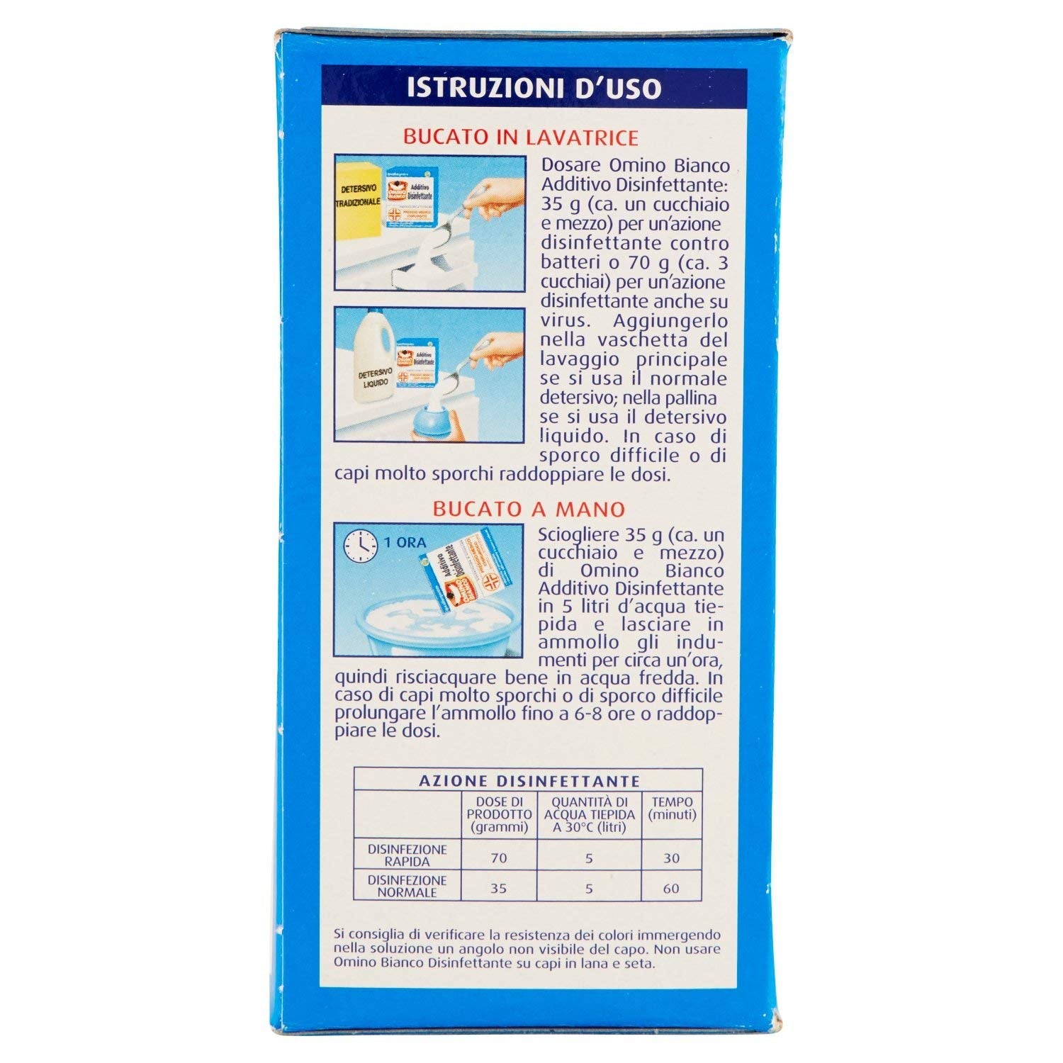 OMINO BIANCO ADDITIVO DISINFETTANTE 9 X 450 GR