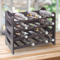 CANTINETTA PORTABOTTIGLIE IN PLASTICA MODULARE 24 BOTTIGLIE MARRONE