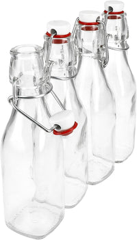 SET 4 BOTTIGLIE IN VETRO SWING CON TAPPO A CHIUSURA ERMETICA 0.250 LT