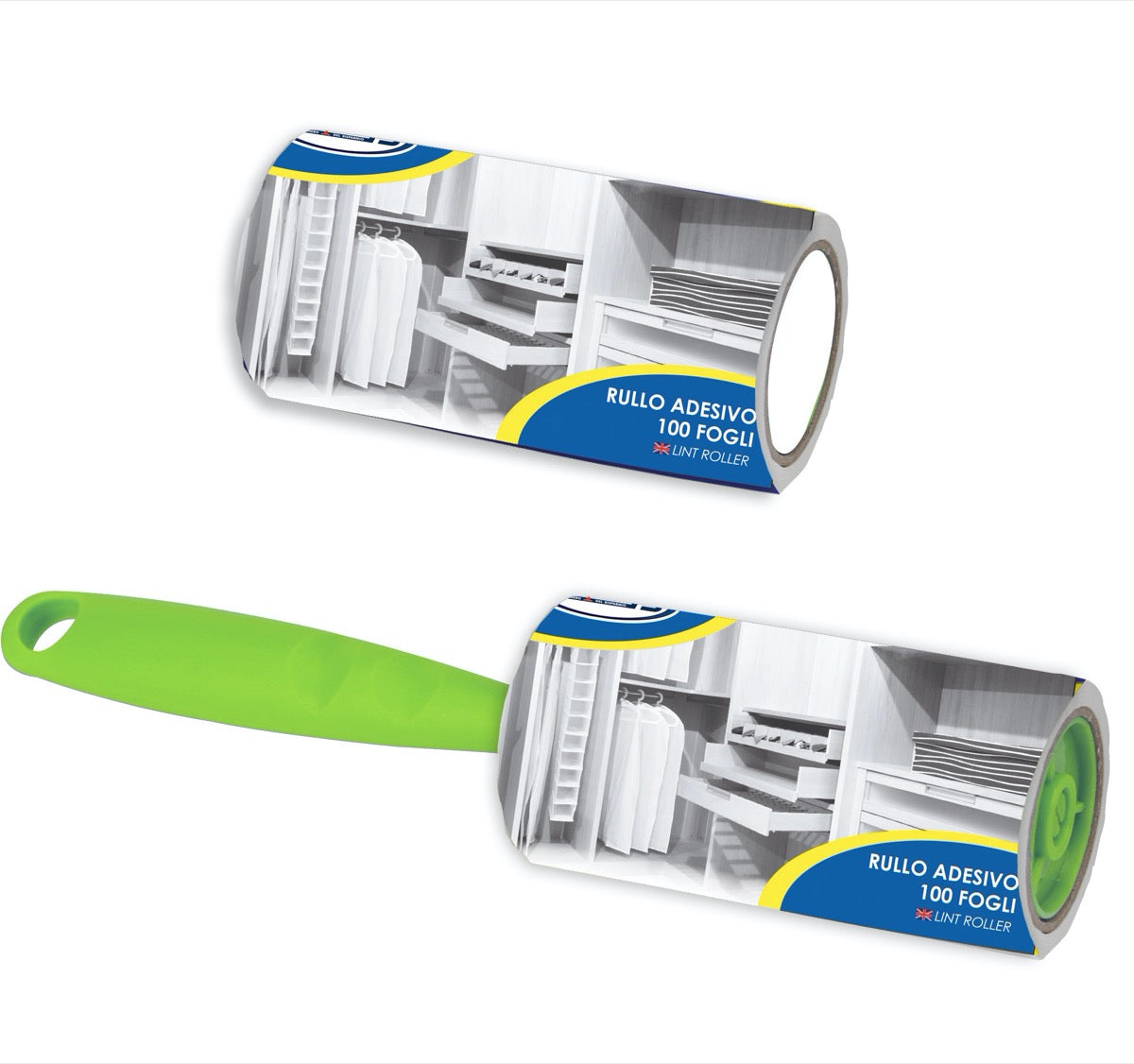 MAURY'S 4 SPAZZOLE LEVAPELUCCHI + 8 ROLLER DA 100 FOGLI