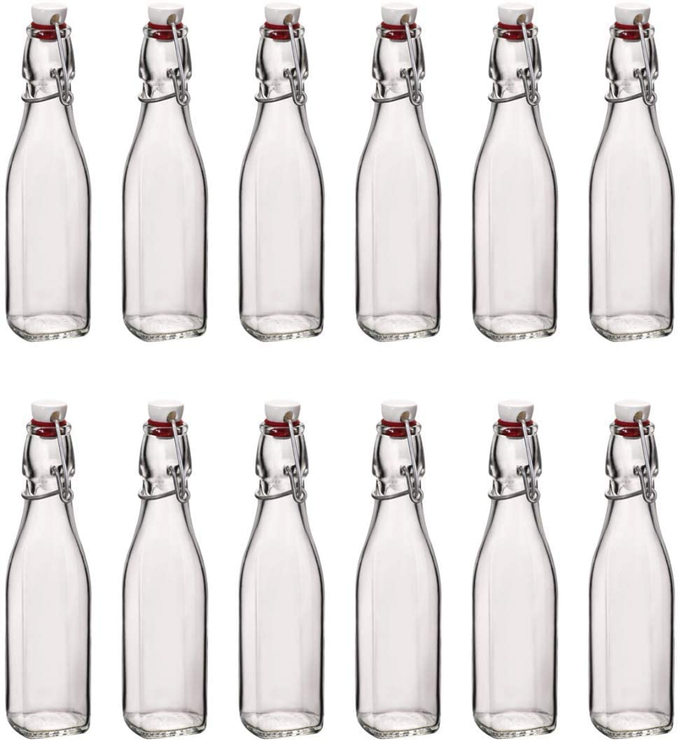 SET 12 BOTTIGLIE IN VETRO SWING CON TAPPO A CHIUSURA ERMETICA 0.250 LT