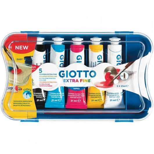 GIOTTO COLORI A TEMPERA PRIMARI IN TUBO 21 ML 5 COLORI ASSORTITI