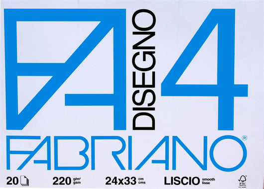 FABRIANO 2 BLOCCHI DISEGNO F4 24 X 33 CM LISCIO DA 20 FOGLI