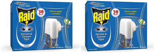 SET 2 RAID DIFFUSORE PIÙ RICARICA LIQUIDO 30 NOTTI