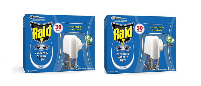 SET 2 RAID DIFFUSORE PIÙ RICARICA LIQUIDO 30 NOTTI
