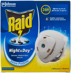 RAID NIGHT&DAY BASE CON RICARICA ANTIZANZARE
