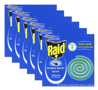 6 CONFEZIONI RAID SPIRALI ANTIZANZARE DA 10 PZ CIASCUNA