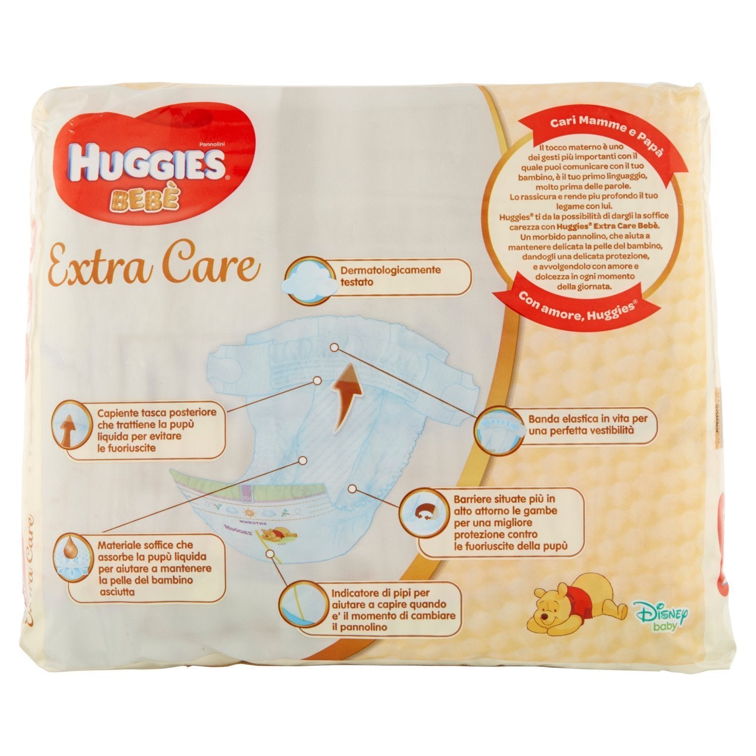6 PACCHI HUGGIES EXTRA CARE BEBÈ PANNOLINI TAGLIA 2 3-6 KG DA 24 PZ CIASCUNO