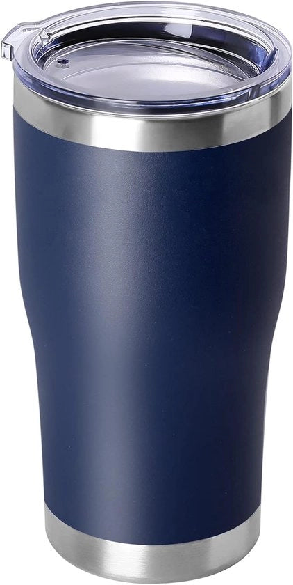 Bicchieri in acciaio inossidabile da 30 oz con coperchi, bicchieri a doppia parete con isolamento a vuoto, rivestimento a vernice in polvere, colore blu marino