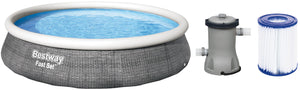 PISCINA TONDA GONFIABILE FUORI TERRA BESTWAY RATTAN  GRIGIO 396 X H84 CM