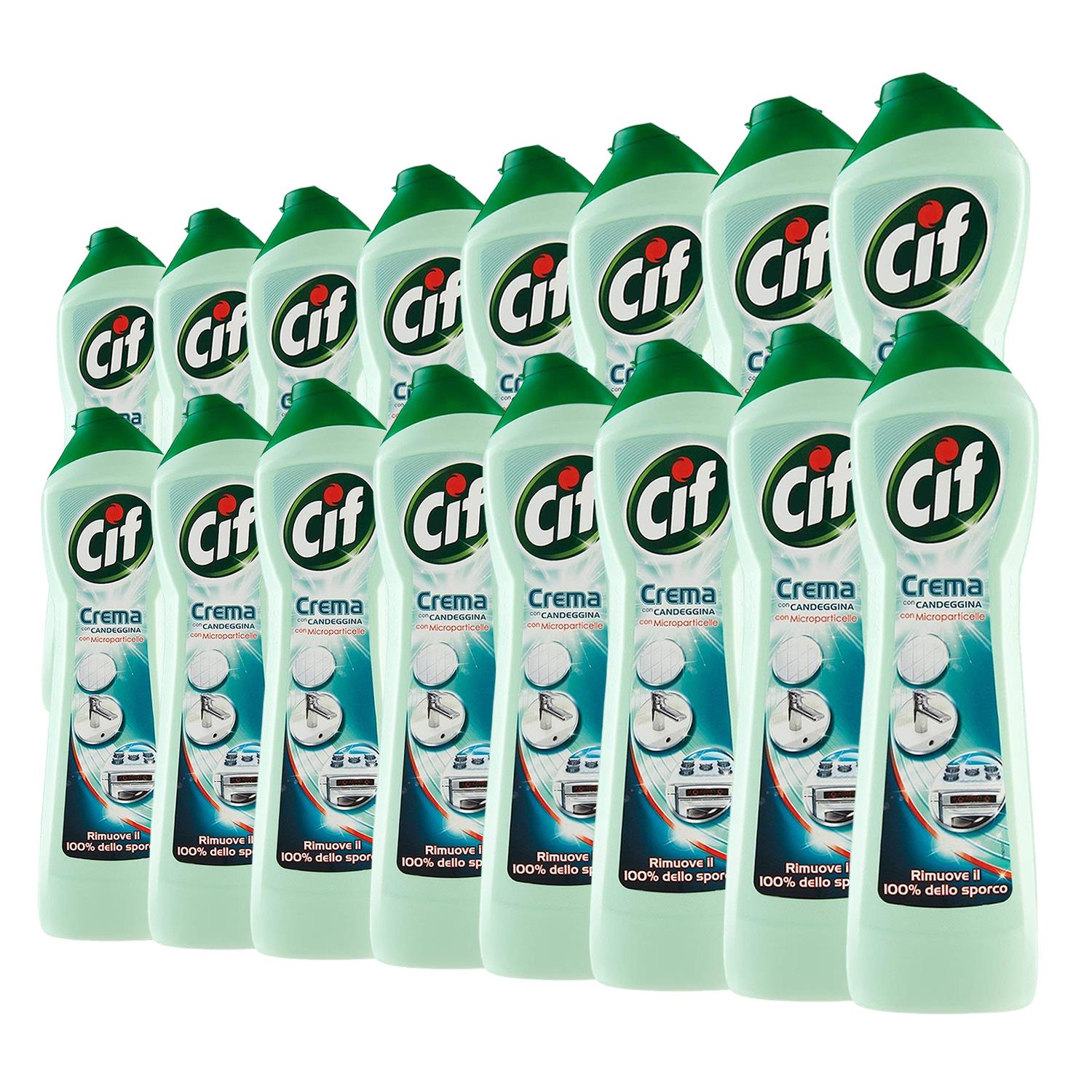 SET 16 CIF CREMA ATTIVA CON MICROPARTICELLE E CANDEGGINA IN FORMATO DA 500 ML