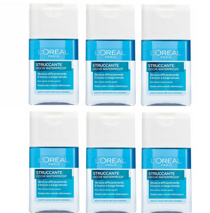 SET 6 CONFEZIONI L'OREAL PARIS STRUCCANTE WATERPROOF 125 ML OCCHI E LABBRA