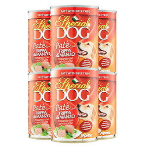 SET DA 6 CONFEZIONI DI SPECIAL DOG PATÈ 400 GR TRIPPA E MANZO