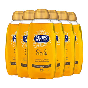 SET 6 NEUTRO ROBERTS DETERGENTE OLIO DOCCIA 250ML CON OLIO ARGAN
