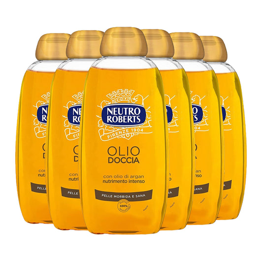 SET 6 NEUTRO ROBERTS DETERGENTE OLIO DOCCIA 250ML CON OLIO ARGAN