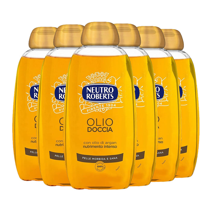 SET 6 NEUTRO ROBERTS DETERGENTE OLIO DOCCIA 250ML CON OLIO ARGAN