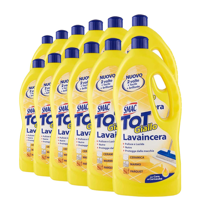 SET 12 SMAC TOT GIALLO DETERGENTE LAVAINCERA CON CERA DI CARNUBA 1 LT