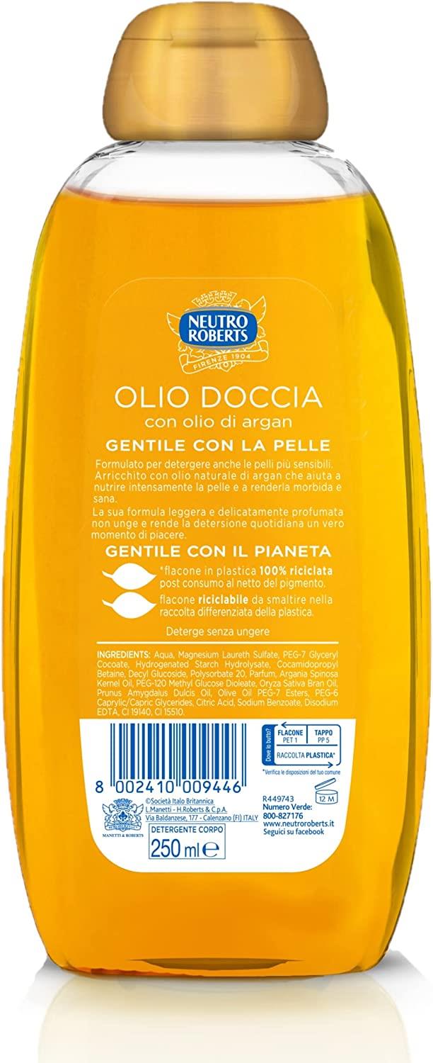 SET 6 NEUTRO ROBERTS DETERGENTE OLIO DOCCIA 250ML CON OLIO ARGAN