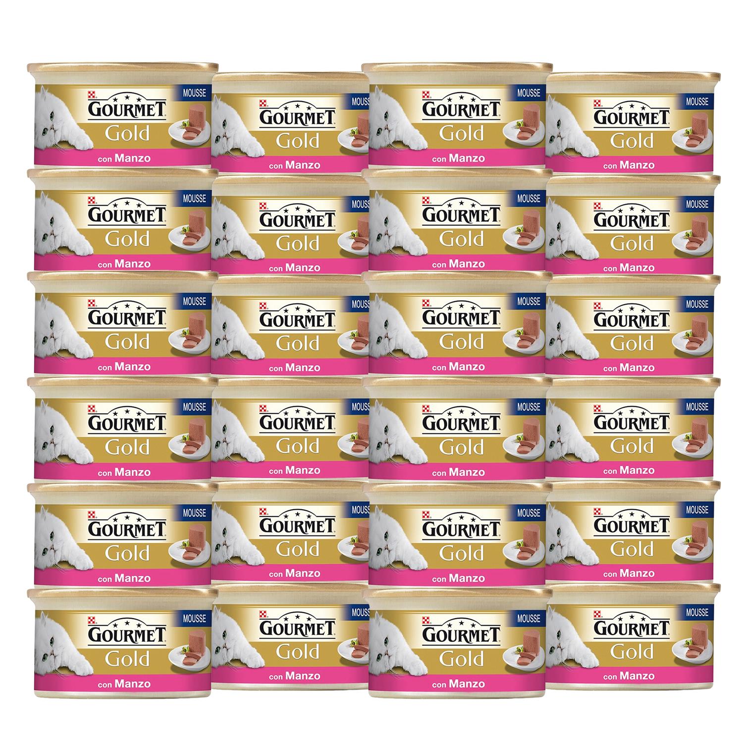 SET 24 CONFEZIONI GOURMET GOLD MOUSSE AL MANZO 85 GRAMMI