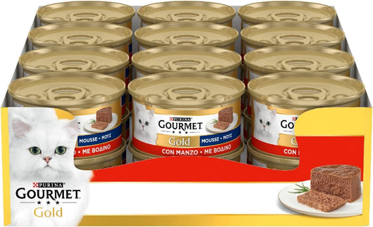 SET 24 CONFEZIONI GOURMET GOLD MOUSSE AL MANZO 85 GRAMMI