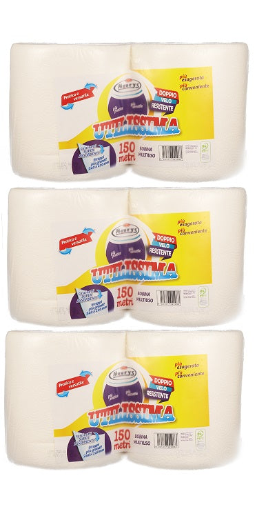 MAURY'S 3 SET DI CONFEZIONI BOBINE MULTIUSO UTILISSIMA 2 ROTOLI 150 METRI