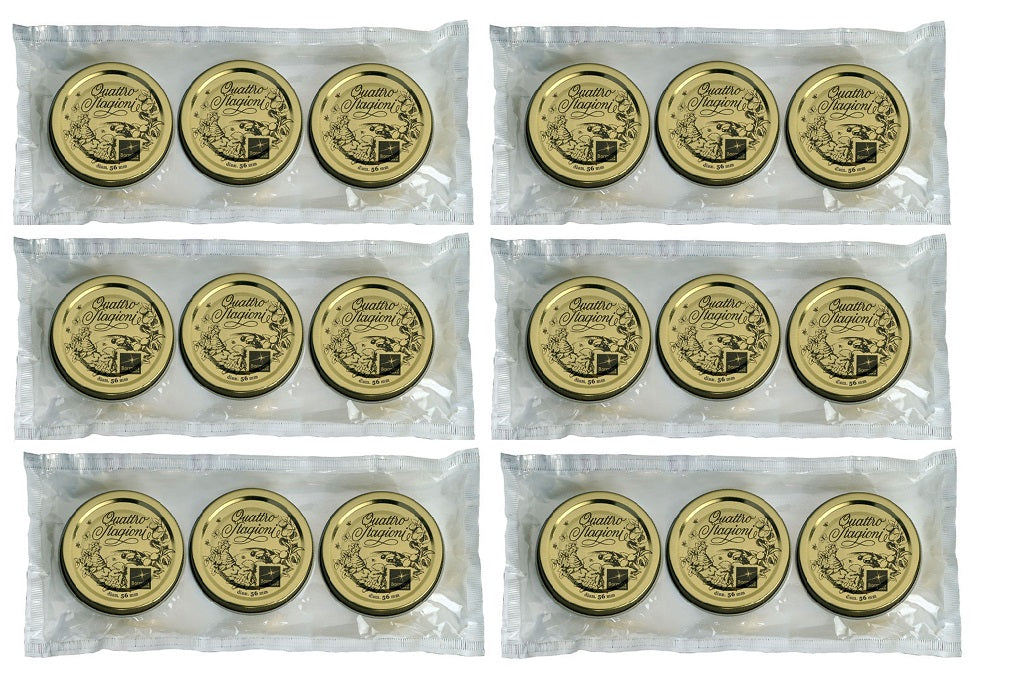 KIT 18 COPERCHI 56MM PER BARATTOLI QUATTRO STAGIONI BORMIOLI CAPSULE DIAMETRO