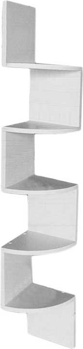 MAURY'S MENSOLA ANGOLARE DA PARETE IN LEGNO BIANCO CON 5 RIPIANI