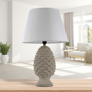 LAMPADA LUMETTO CON DESIGN A PIGNA CON BASE IN COLORE TORTORA 52 CM