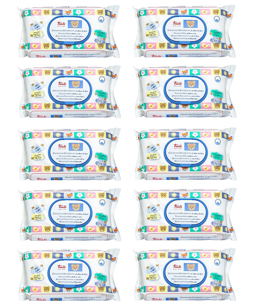 SET 10 CONFEZIONI DA 72 TRUDY BABY CARE SALVIETTINE UMIDIFICATE NETTARE DI FIORI