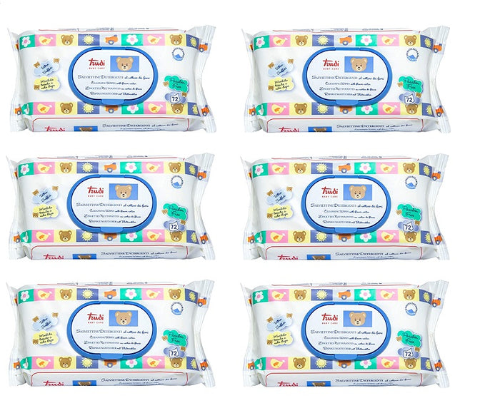 SET 6 CONFEZIONI DA 72 TRUDY BABY CARE SALVIETTINE UMIDIFICATE NETTARE DEI FIORI
