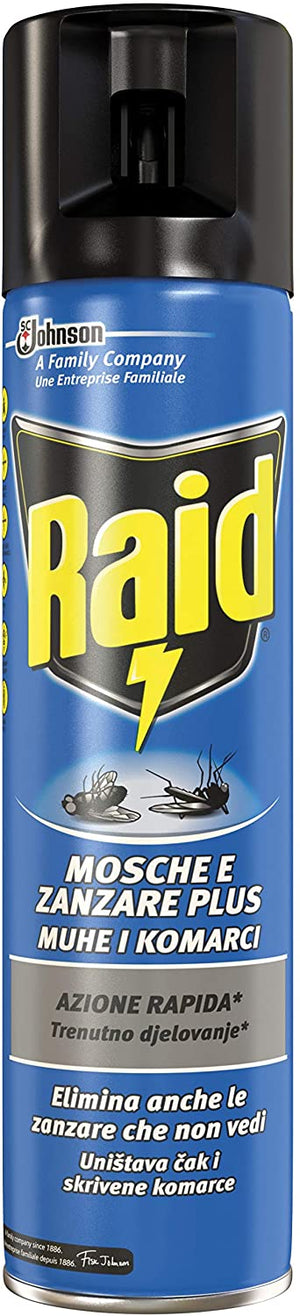 RAID SPRAY INSETTICIDA MOSCHE E ZANZARE 400 ML