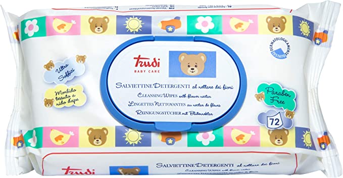 SET 12 CONFEZIONI DA 72 TRUDY BABY CARE SALVIETTINE UMIDIFICATE NETTARE DI FIORI