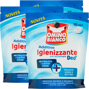 SET 3 CONFEZIONI DI OMINO BIANCO IDROCAPSULE IGIENIZZANTE 10 CAPS
