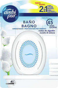 SET 8 CONFEZIONI AMBIPUR DEODORANTE PER BAGNO FRAGRANZA NUVOLE DI COTONE