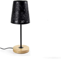 LAMPADA LUMETTO CON PARALUME IN DESIGN FLOREALE DI COLORE NERO 14 X 35 CM