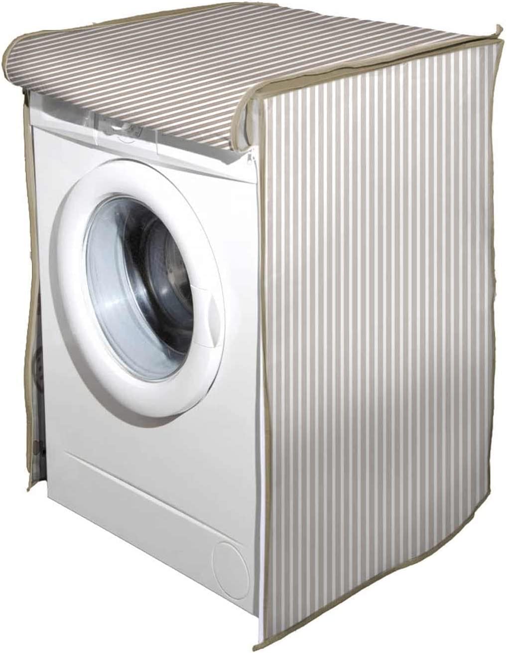 MAURY'S TELO COPRI LAVATRICE  CON RIGHE 60 X 60 X 80 CM IN COLORE GRIGIO TORTORA