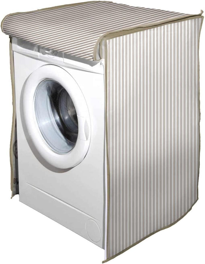 MAURY'S TELO COPRI LAVATRICE  CON RIGHE 60 X 60 X 80 CM IN COLORE GRIGIO TORTORA