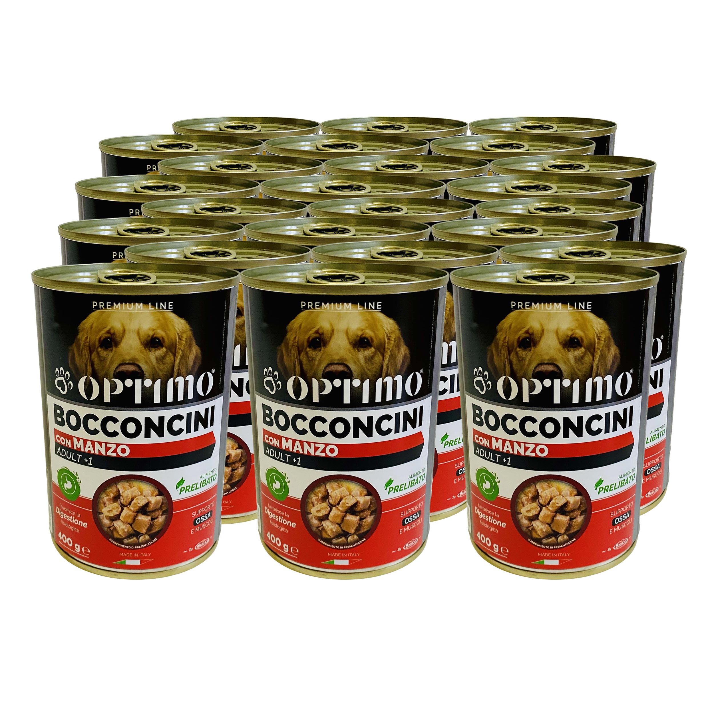 OPTIMO SET 24 BOCCONCINI PER CANE AL GUSTO MANZO DA 400 GR